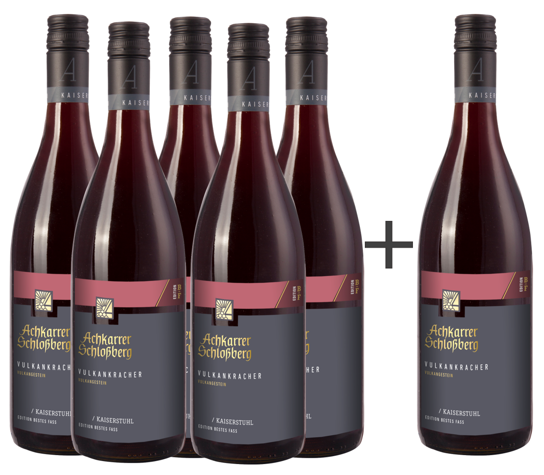 5+1 Paket Vulkankracher Rotwein-Cuvée Qualitätswein